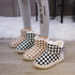 New Fashion Chessboard Plush Thickened Bottom Snow Boots
